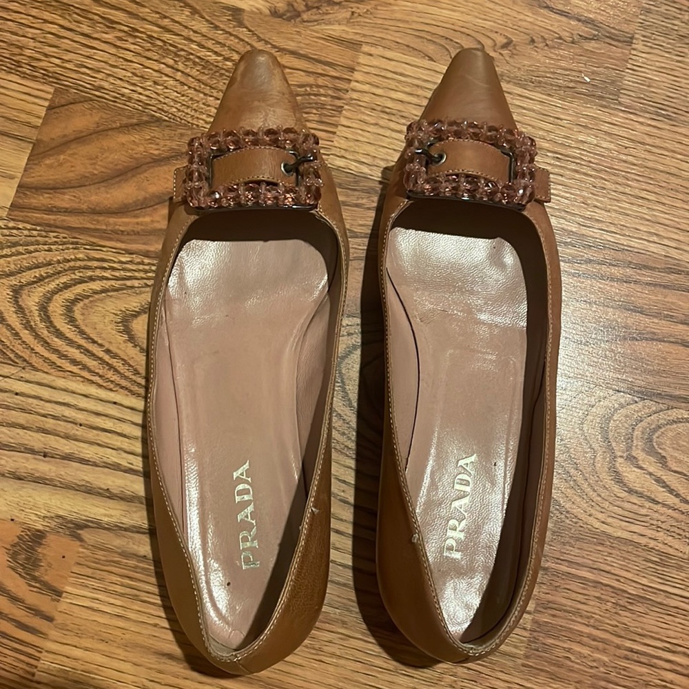 Prada camel flats. Size 37. Used condition.